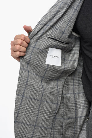 Blazer in Lana Vergine e Cashmere a Quadri
