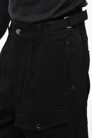 Single Pleat Cargo Pants with Belt Loops