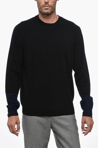 SHIRT Crew Neck Wool Sweater with Contrasting Sleeves