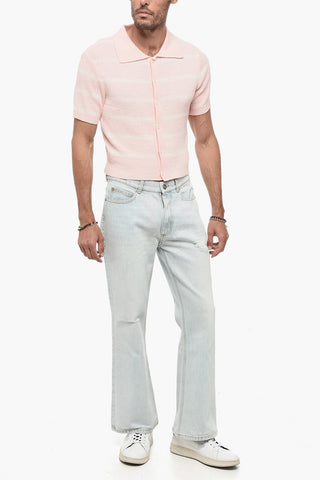 UNISEX Polo in Spugna con Fantasia a Righe 
