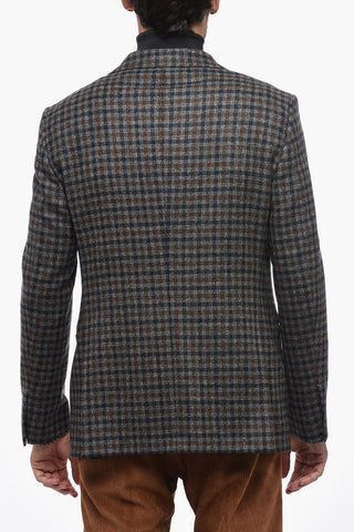 Virgin Wool and Cashemere check 3-Buttons Blazer