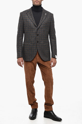 Virgin Wool and Cashemere check 3-Buttons Blazer
