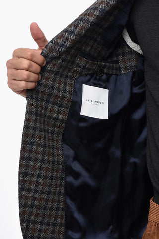 Virgin Wool and Cashemere check 3-Buttons Blazer