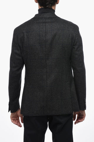 Virgin Wool and Silk Blazer with 3-Buttons