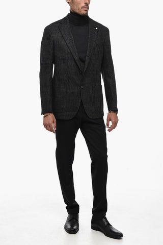 Virgin Wool and Silk Blazer with 3-Buttons