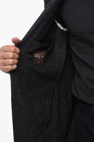 Virgin Wool and Silk Blazer with 3-Buttons