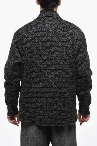 Padded Overshirt With Allover Jacquard Logo