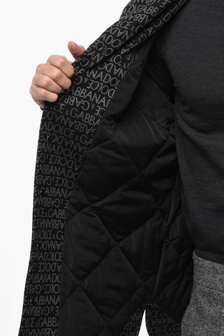 Padded Overshirt With Allover Jacquard Logo