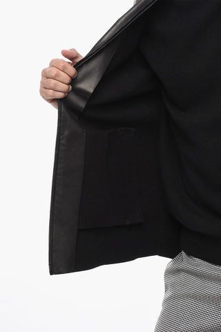 Leather Overshirt with Pointed Collar