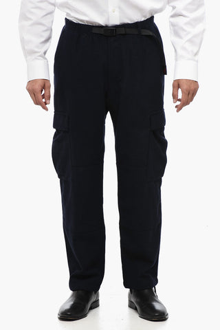 Wool Blend Cargo Pants with Industrial Belt