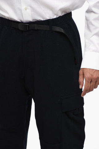 Wool Blend Cargo Pants with Industrial Belt