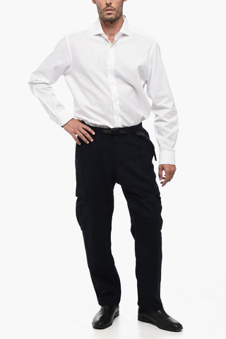Wool Blend Cargo Pants with Industrial Belt