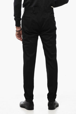 Pantaloni in Misto Lana Vergine ad Orlo Con Risvolto
