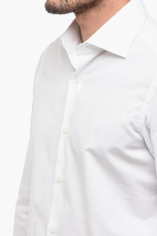 Poplin Cotton Shirt with Spread Collar