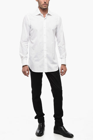 Poplin Cotton Shirt with Spread Collar