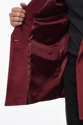 Velvet Double Breasted Blazer with Golden-Buttons