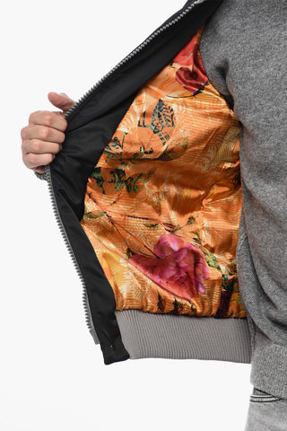 STRIPPED CYCLIST Bomber Jacket with Ribbed Inserts