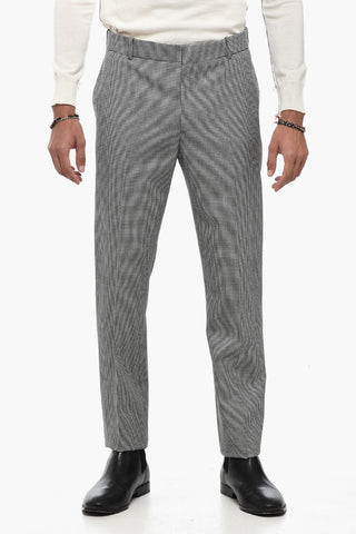 Pantaloni Slim-Fit In Lana Pied-De-Poule