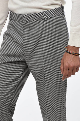 Pantaloni Slim-Fit In Lana Pied-De-Poule