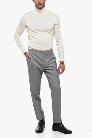 Pantaloni Slim-Fit In Lana Pied-De-Poule