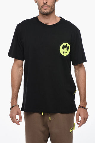 Solid Color Crew-neck UNISEX T-Shirt with Fluo Print
