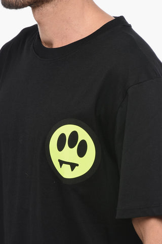 Solid Color Crew-neck UNISEX T-Shirt with Fluo Print
