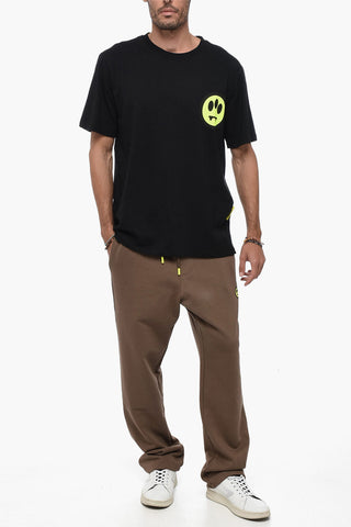 Solid Color Crew-neck UNISEX T-Shirt with Fluo Print