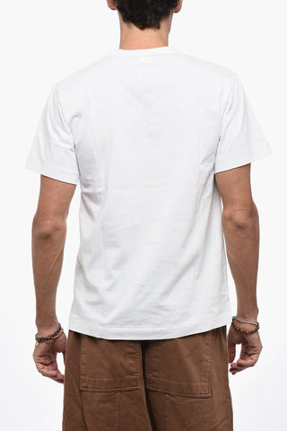HOMME PLUS Crew Neck Cotton T-Shirt with Print