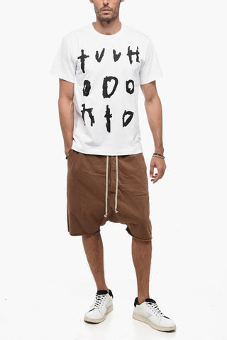 HOMME PLUS Crew Neck Cotton T-Shirt with Print