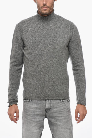Maglia a Collo Alto in Misto Cammello