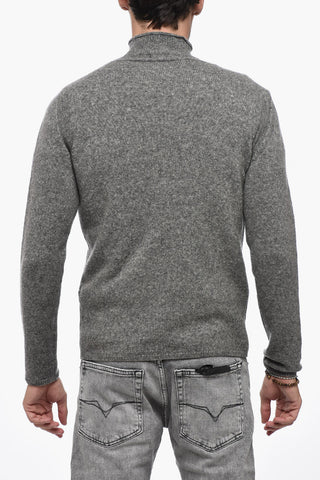 Maglia a Collo Alto in Misto Cammello