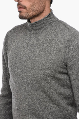 Maglia a Collo Alto in Misto Cammello