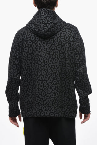 Animal Patterned Fleeced Cotton UNISEX Sweatshirt with Hood