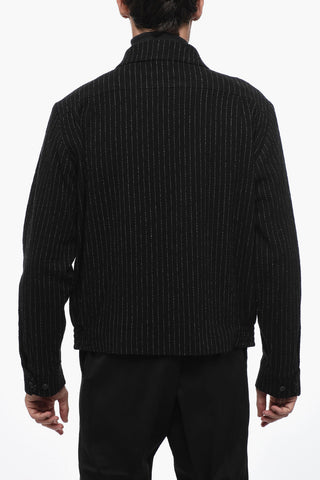 Pinestriped Wool Blend Jacket