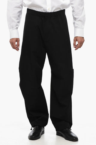 Pantaloni a Tinta Unita con Elastco in Vita