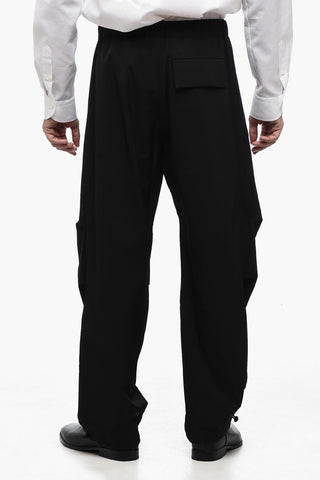 Pantaloni a Tinta Unita con Elastco in Vita