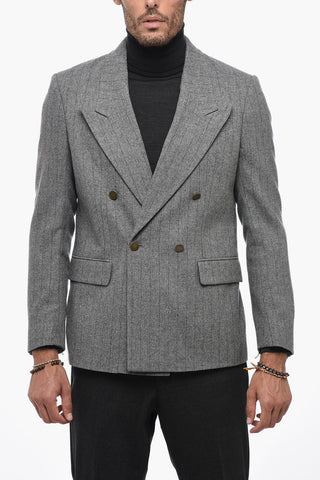 Giacca Doppiopetto Chalk Stripe Due Spacchi Revers a Lancia
