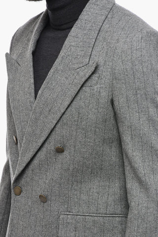 Giacca Doppiopetto Chalk Stripe Due Spacchi Revers a Lancia