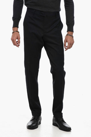 Cuffed Hem Virgin Wool Blend Pants