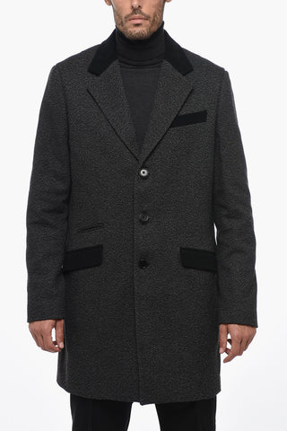 Wool Blend TOMMY Single-Breasted Coat with Back Slit