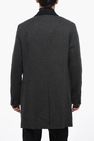 Wool Blend TOMMY Single-Breasted Coat with Back Slit