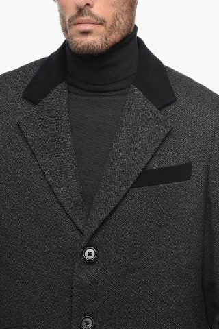 Wool Blend TOMMY Single-Breasted Coat with Back Slit