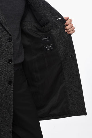 Wool Blend TOMMY Single-Breasted Coat with Back Slit