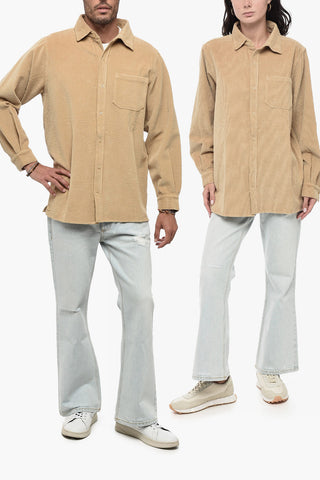 Ribbed Cotton UNISEX Shirt with Breast Pocket