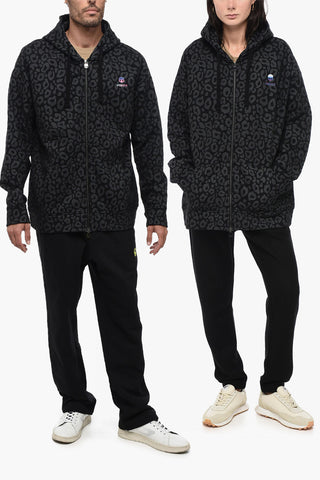 Animal Patterned Fleeced Cotton UNISEX Sweatshirt with Hood