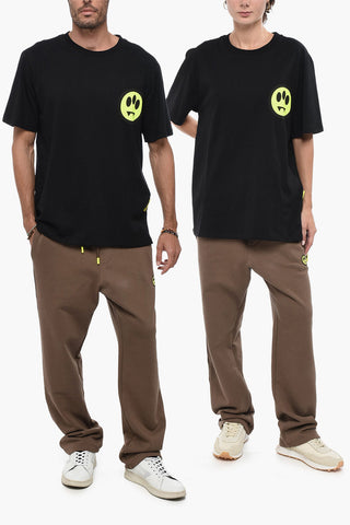 Solid Color Crew-neck UNISEX T-Shirt with Fluo Print