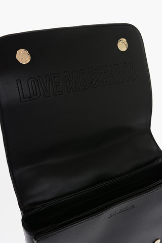 LOVE Quilted Faux Leather Shoulder Bag with Golden Logo