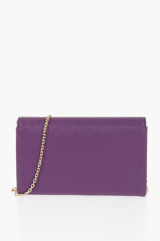 LOVE Solid Color Faux Leather Bag with Chain Shoulder Strap