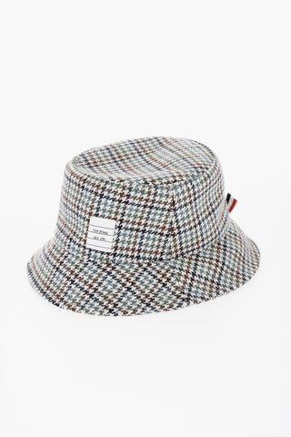 Wool Houndstooth Bucket Hat