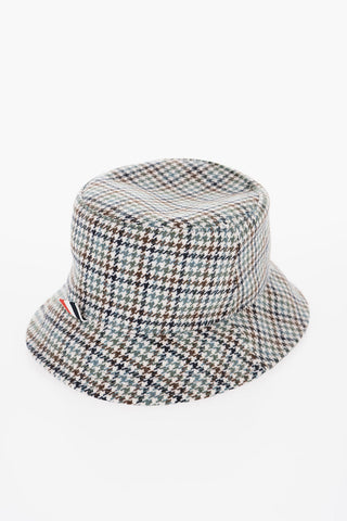 Wool Houndstooth Bucket Hat